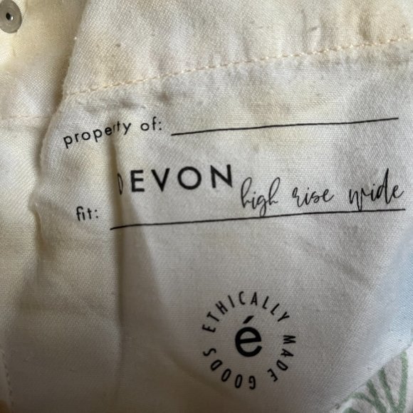 Etica White & Botanical Tie Die High Rise Straight Jeans 25 - Picture 8 of 13